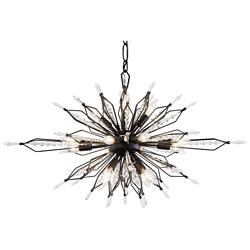 Varaluz Orbital 36" Wide Black and Crystal Modern Ceiling Pendant