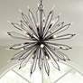 1_Varaluz Orbital 36" Wide Carbon and Crystal 16-Light Pendant