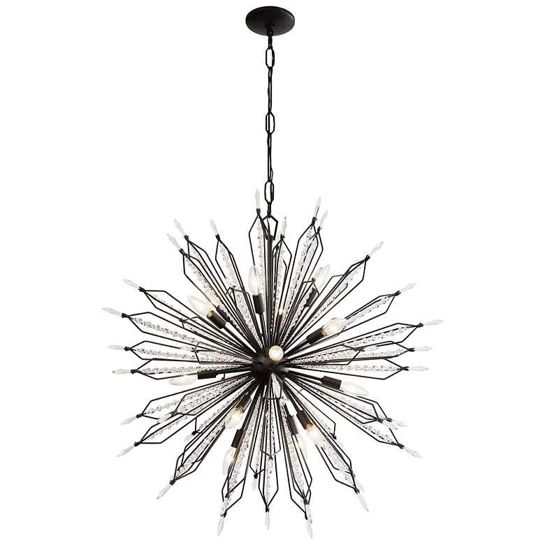 Image 4 Varaluz Orbital 36" Wide Carbon and Crystal 16-Light Pendant more views
