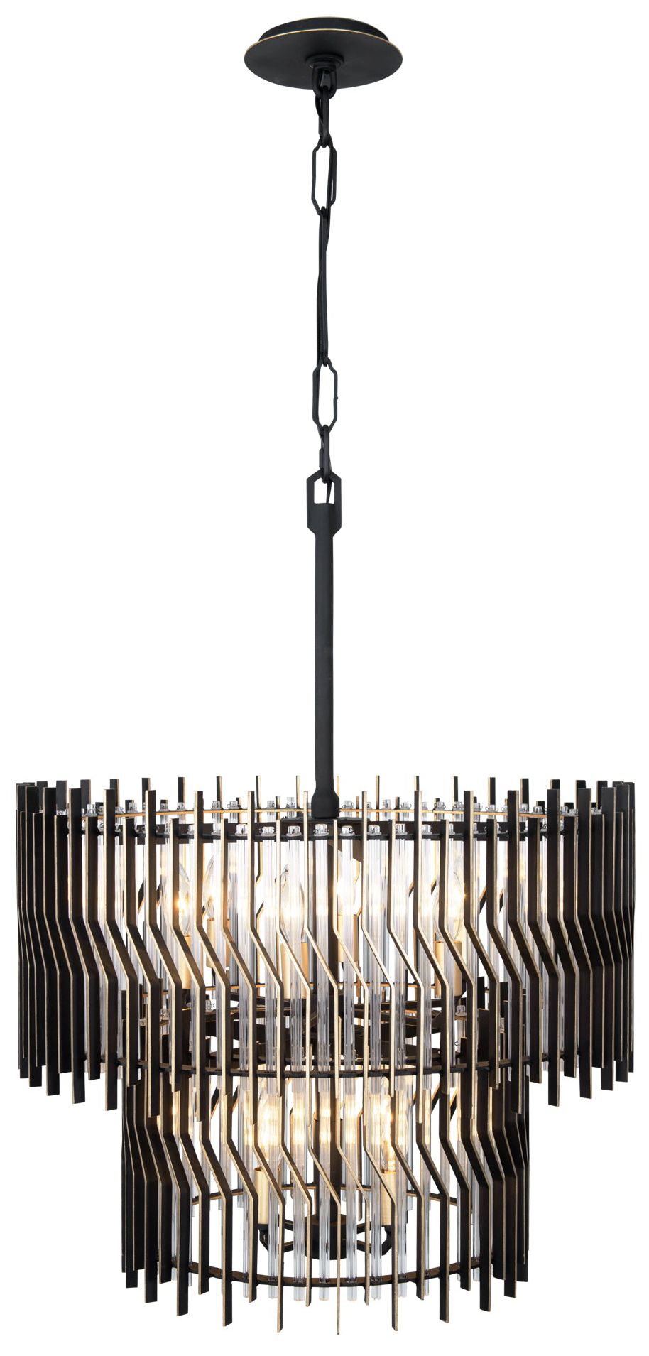 Image 2 Varaluz Park Row 24" Wide Black/Gold 10-Light Chandelier more views