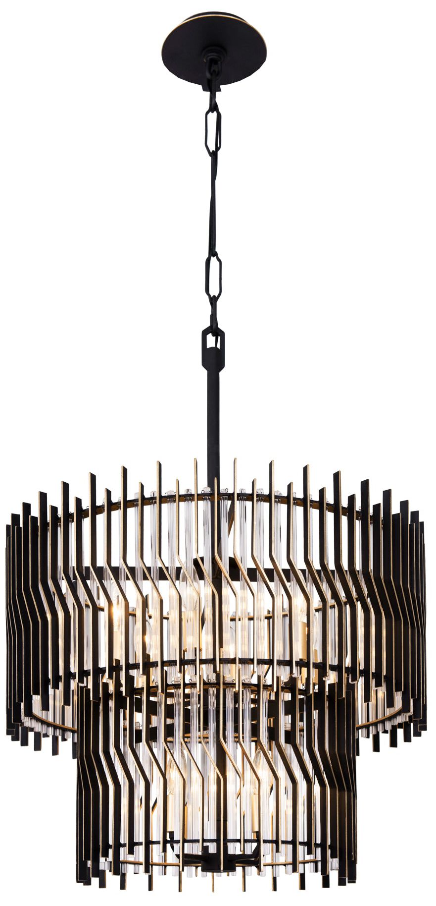Image 3 Varaluz Park Row 24" Wide Black/Gold 10-Light Chandelier more views