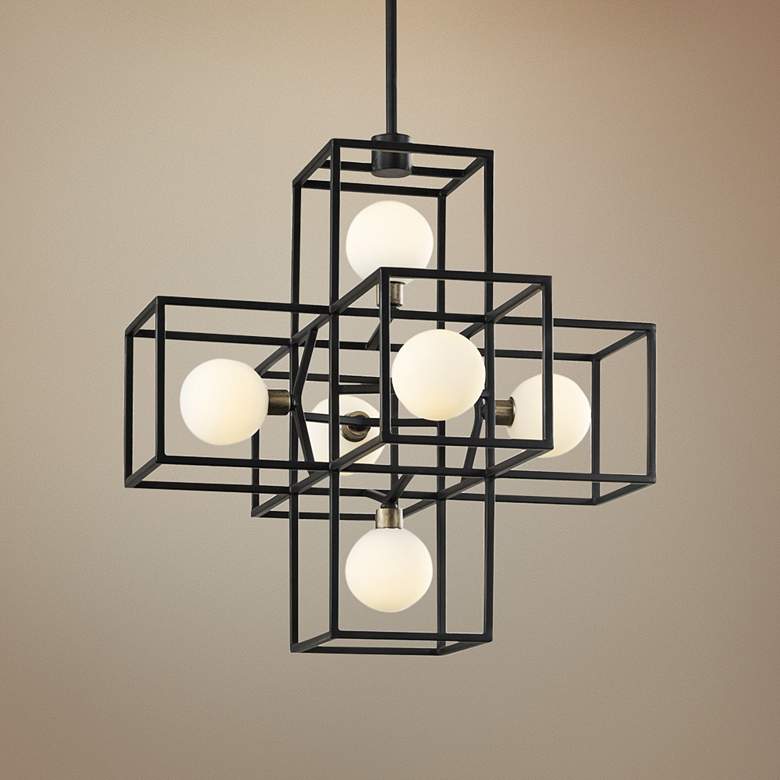 Image 1 Varaluz Plaza 17 1/2" Wide Carbon 6-Light LED Pendant