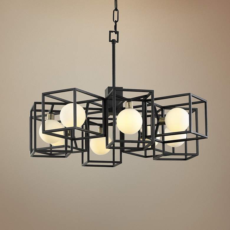 Image 1 Varaluz Plaza 25 1/2 inch Wide Carbon 8-Light LED Pendant