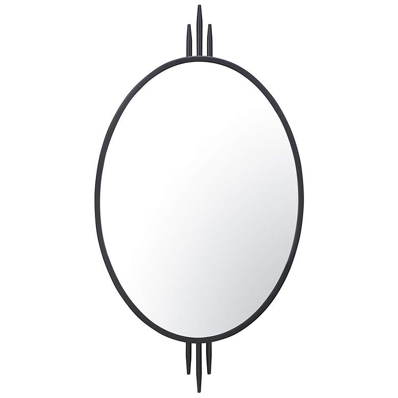 Image 1 Varaluz Propaganda Black 22" x 41" Oval Wall Mirror