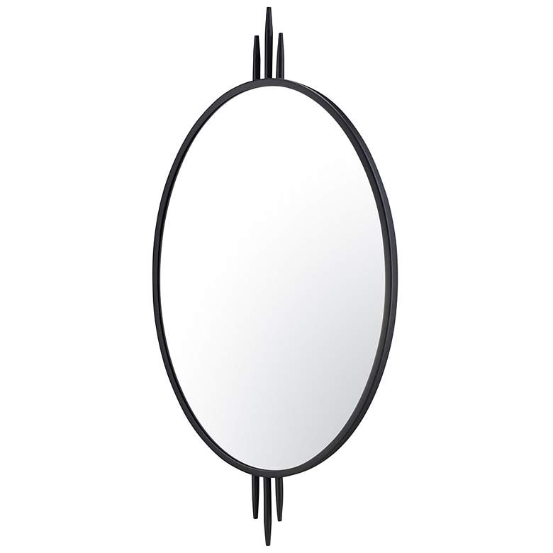 Image 2 Varaluz Propaganda Black 22" x 41" Oval Wall Mirror more views