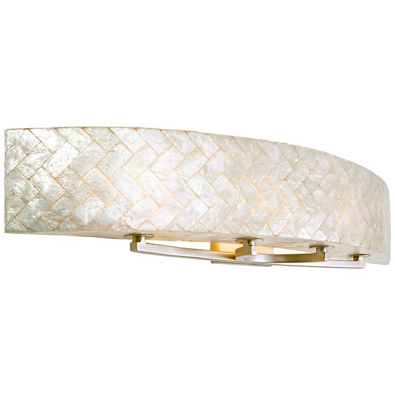 Image 3 Varaluz Radius 36" Wide Herringbone Capiz 4-Light Bath Light more views