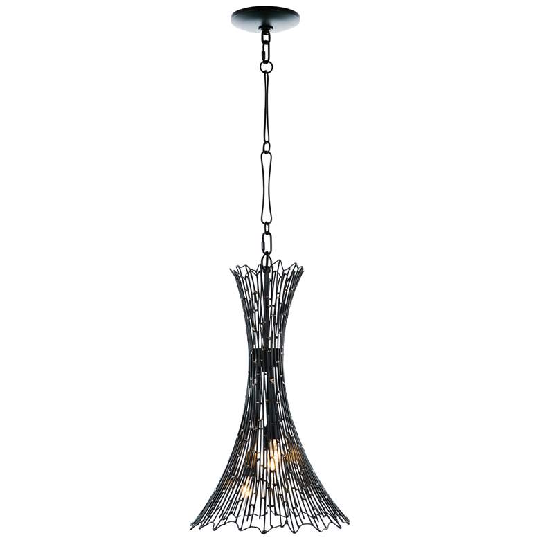 Image 2 Varaluz Rikki 12 1/2"W Carbon and Aged Gold Foyer Pendant