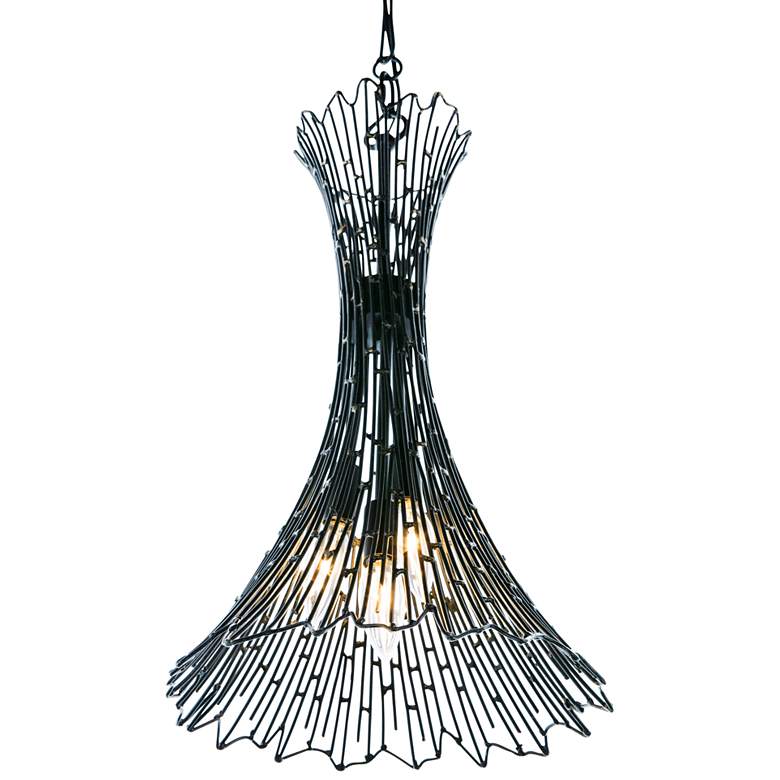 Image 3 Varaluz Rikki 12 1/2 inchW Carbon and Aged Gold Foyer Pendant more views