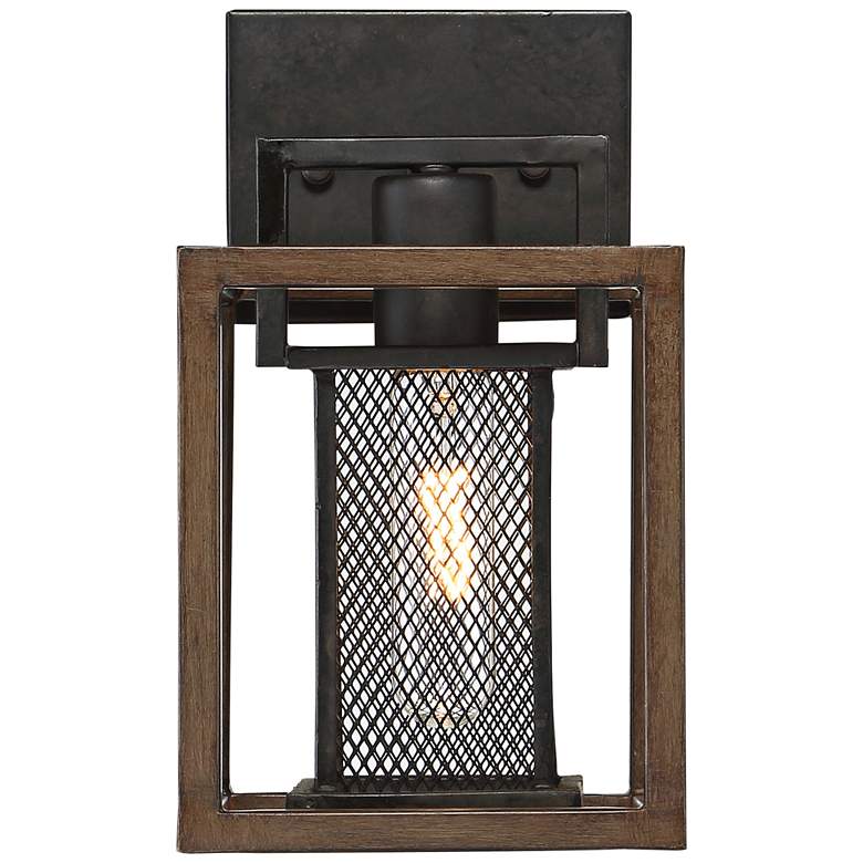 Image 1 Varaluz Rio Lobo 10 1/2" High Dark Oak and Black Wall Sconce