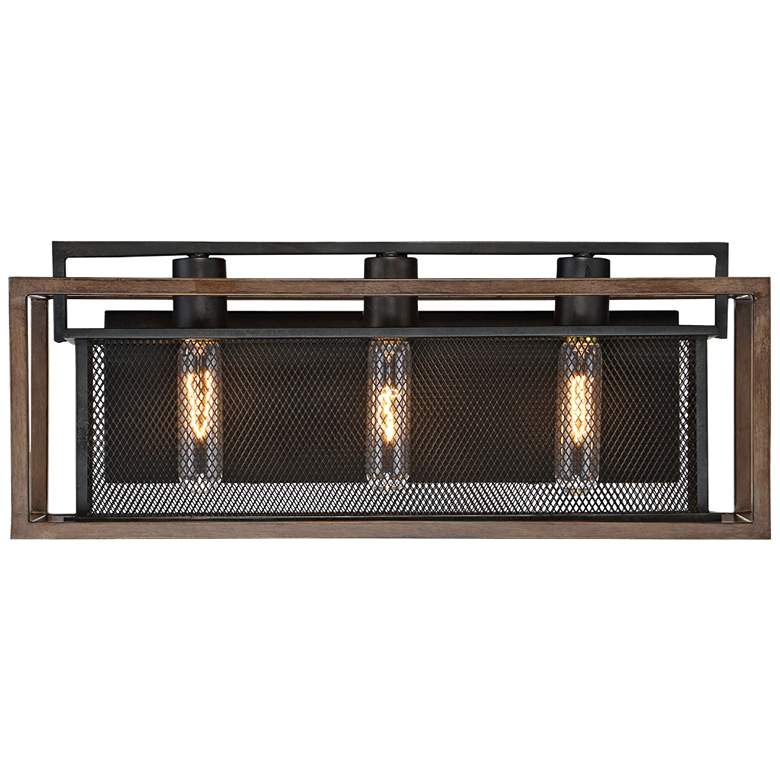 Image 1 Varaluz Rio Lobo 21 inch Wide Dark Oak and Black 3-Light Bath Light