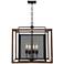 Varaluz Rio Lobo 22"W Dark Oak with Black 4-Light Pendant