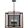 Varaluz Rio Lobo 22"W Dark Oak with Black 4-Light Pendant