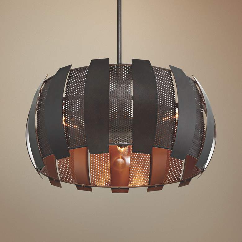 Image 1 Varaluz Sawyer's Bar 19"W Two-Tone Copper Ore Pendant Light