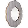 3_Varaluz Scallop Gray Shagreen/Weathered Brass 36" Wall Mirror more views