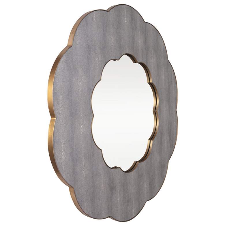 Image 3 Varaluz Scallop Gray Shagreen/Weathered Brass 54" Wall Mirror more views