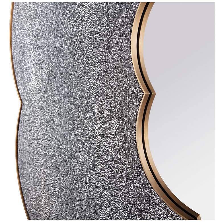 Image 5 Varaluz Scallop Gray Shagreen/Weathered Brass 54" Wall Mirror more views