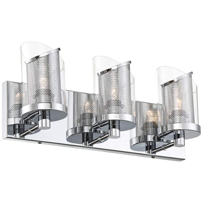 Image 1 Varaluz So Inclined 17 1/2" Wide 3-Light Chrome Bath Light