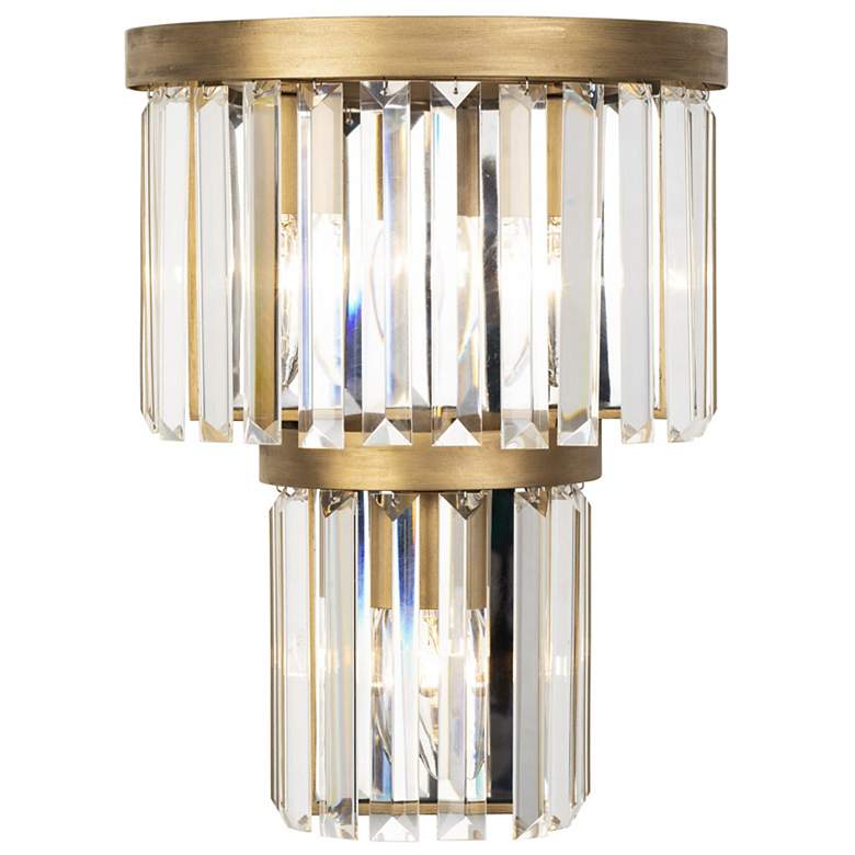 Image 1 Varaluz Social Club 14" High Havana Gold 3-Light 2-Tier Crystal Wall S