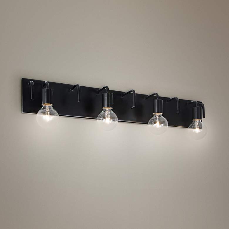 Image 1 Varaluz Socket-To-Me 31 1/4" Wide Black Bath Light