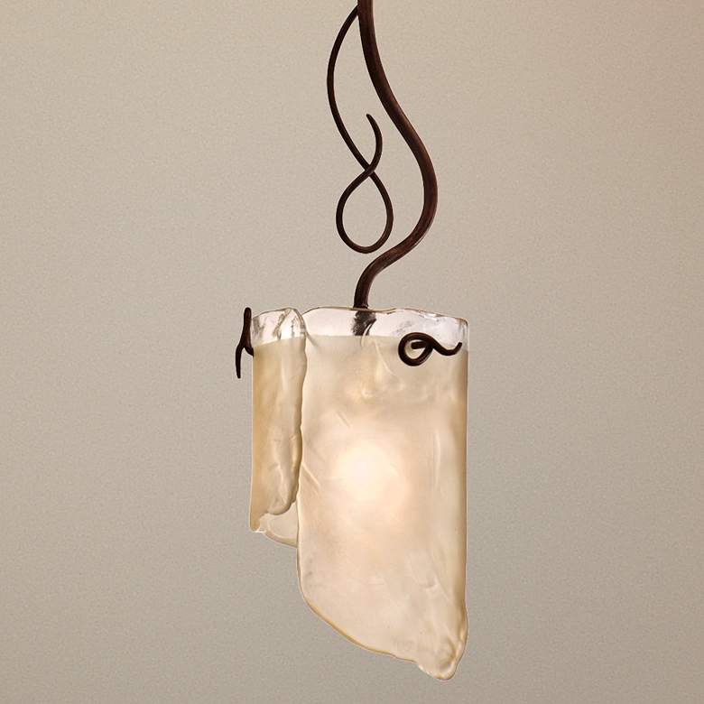 Image 1 Varaluz Soho Collection 7.5 inch Wide Hand-Forged Mini Pendant Light