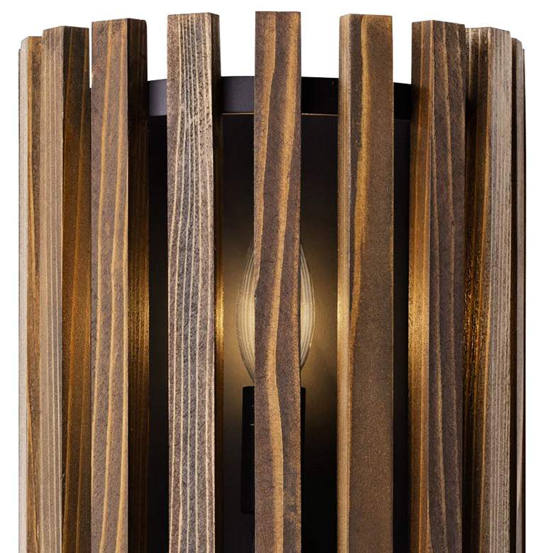 Image 2 Varaluz Suratto 16" High 2-Light Matte Black Medium Walnut Wall Sconce more views