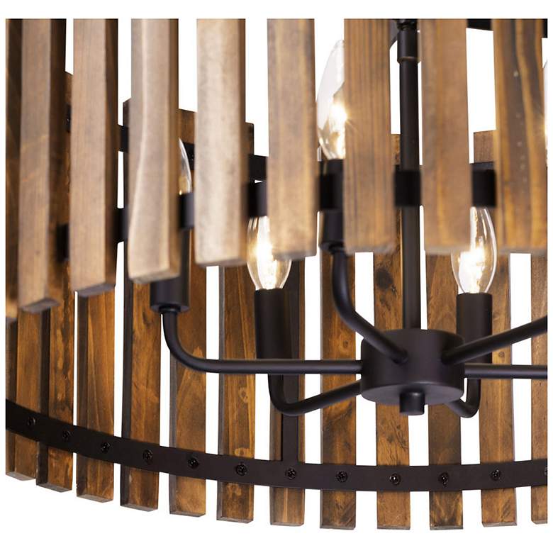 Image 5 Varaluz Suratto 24" Wide Medium Walnut 6-Light Pendant more views