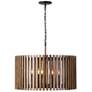 1_Varaluz Suratto 30"W Black and Walnut 8-Light Pendant Light