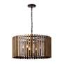 3_Varaluz Suratto 30"W Black and Walnut 8-Light Pendant Light more views