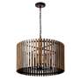 4_Varaluz Suratto 30"W Black and Walnut 8-Light Pendant Light more views