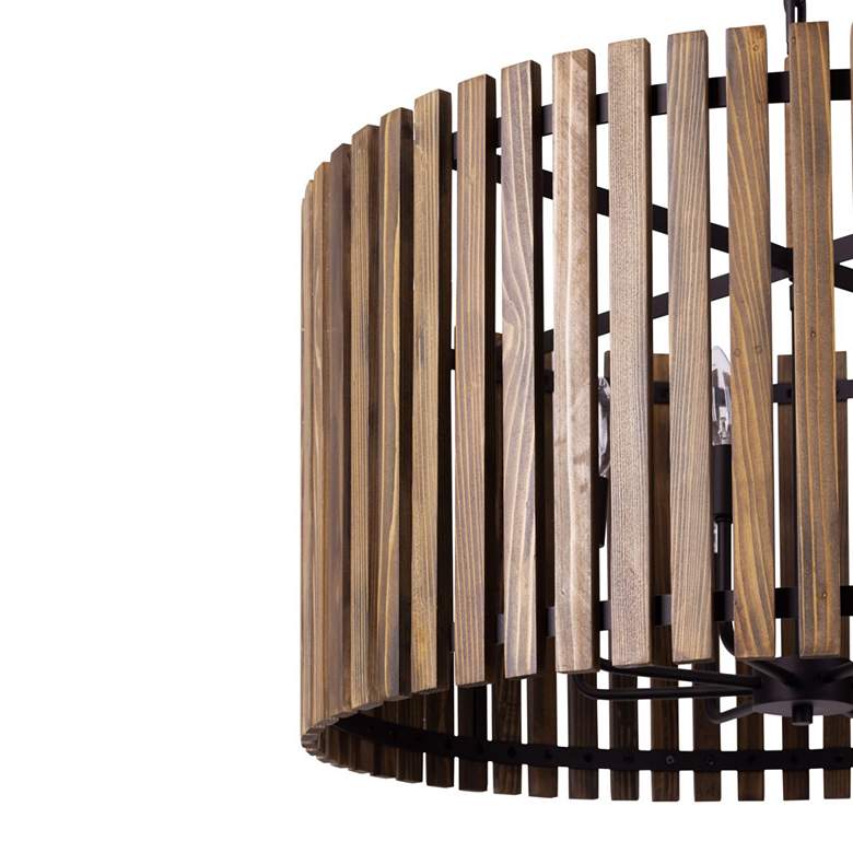 Image 5 Varaluz Suratto 30"W Black and Walnut 8-Light Pendant Light more views