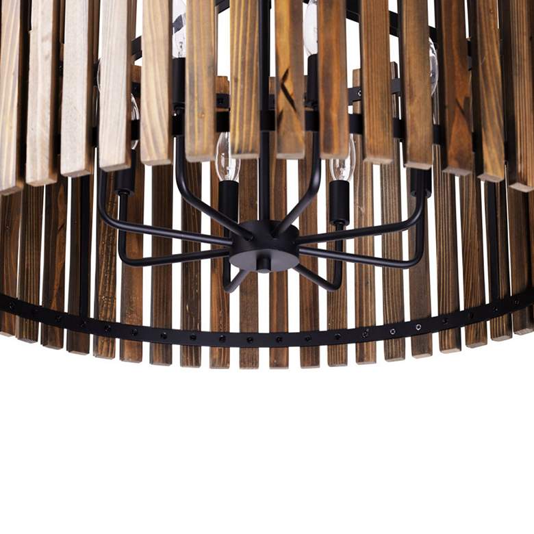 Image 6 Varaluz Suratto 30"W Black and Walnut 8-Light Pendant Light more views