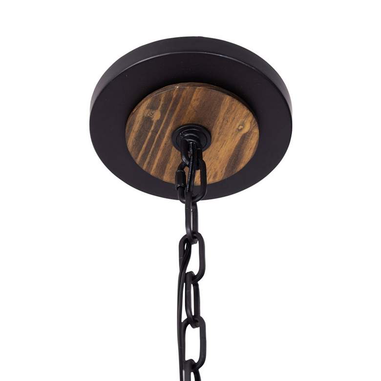 Image 7 Varaluz Suratto 30"W Black and Walnut 8-Light Pendant Light more views