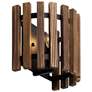 3_Varaluz Suratto 7" High Matte Black and Walnut Wall Sconce more views