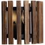 4_Varaluz Suratto 7" High Matte Black and Walnut Wall Sconce more views
