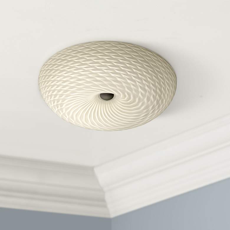 Image 1 Varaluz Swirled 15 1/2"W French Feather Glass 2-Light Ceiling Light