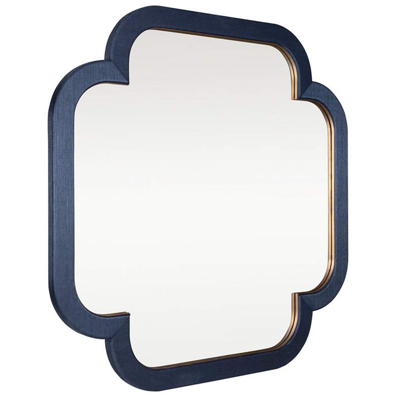 Image 2 Varaluz Swiss Dark Blue Grasscloth/Weathered Brass 36" x36" Wall more views