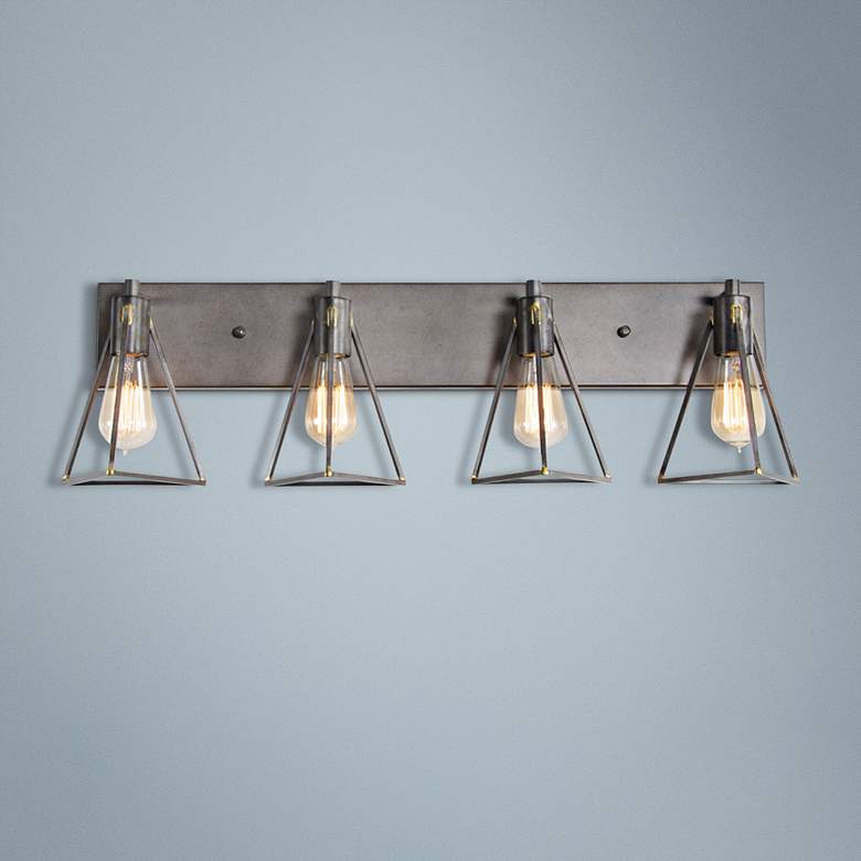 Image 1 Varaluz Trini 31 1/4" Wide Gunsmoke 4-Light Bath Light