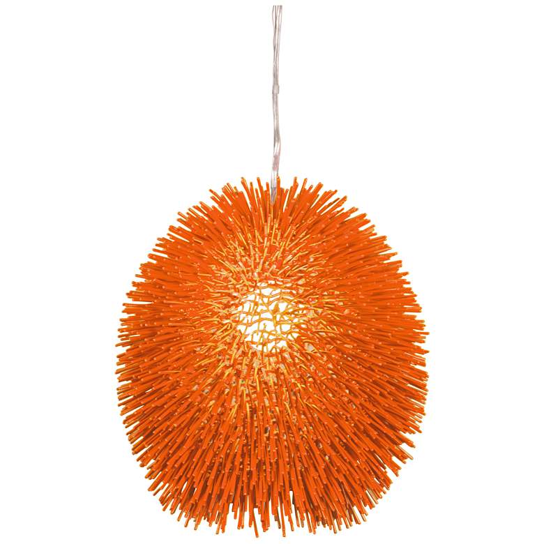 Image 1 Varaluz Urchin 13" Wide Electric Pumpkin Orange Modern Pendant