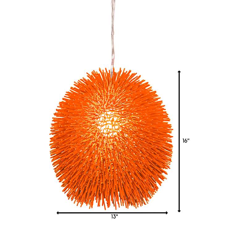 Image 5 Varaluz Urchin 13" Wide Electric Pumpkin Orange Modern Pendant more views