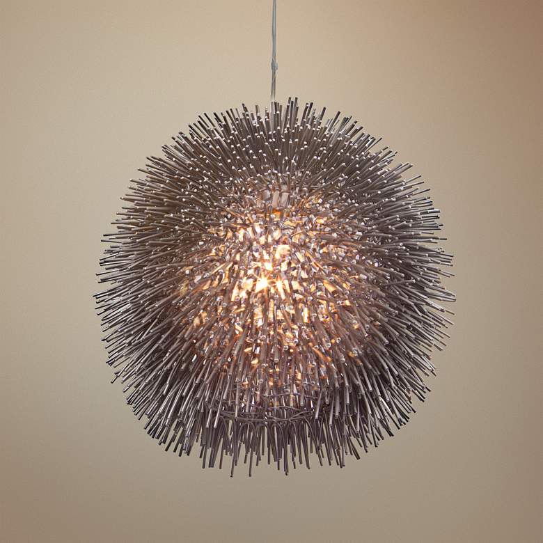Image 1 Varaluz Urchin 13" Wide Painted Chrome Pendant Light