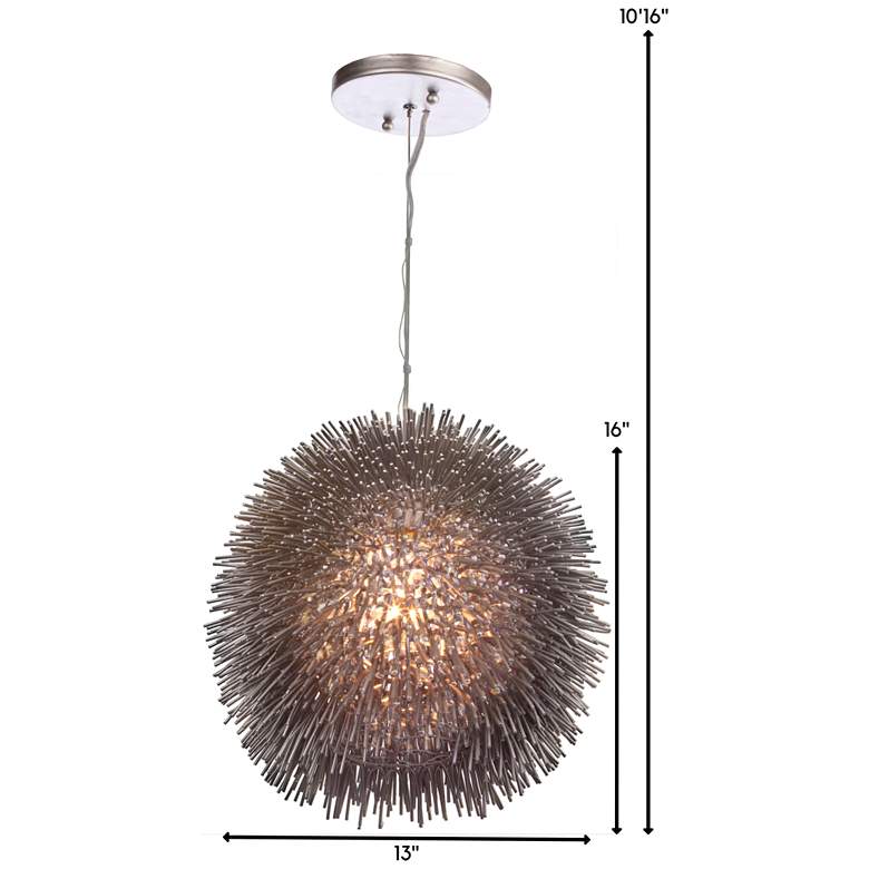 Image 5 Varaluz Urchin 13" Wide Painted Chrome Pendant Light more views