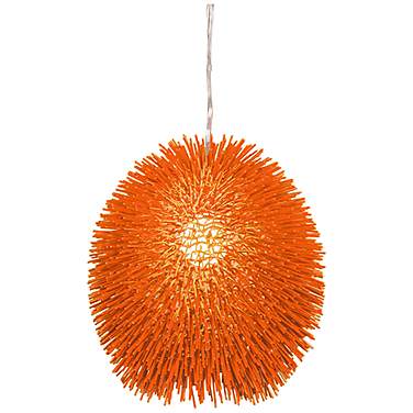 Varaluz Urchin 13" Wide Electric Pumpkin Orange Modern Pendant