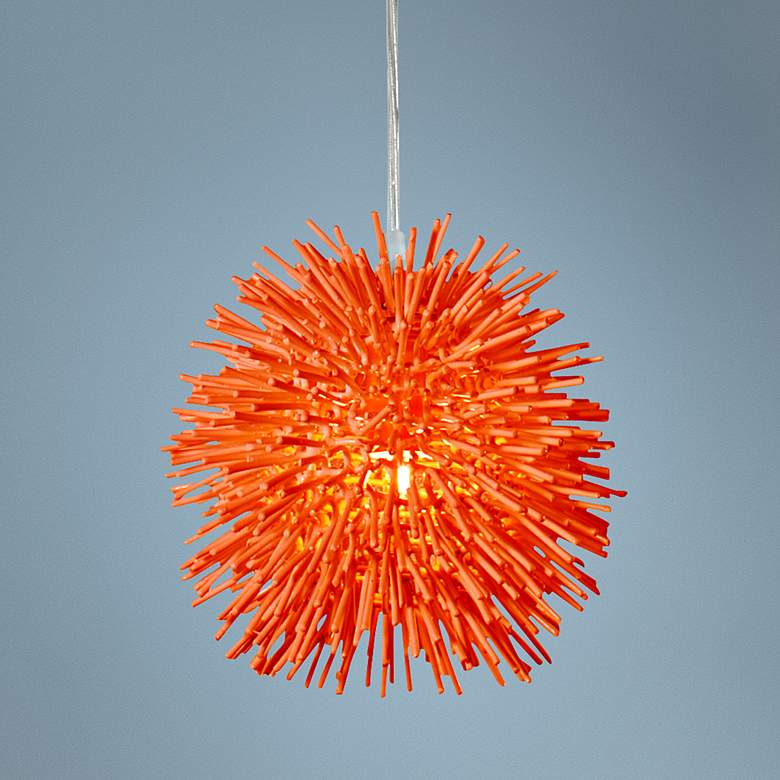 Image 1 Varaluz Urchin 6 1/4" Wide Electric Pumpkin Orange Mini Pendant