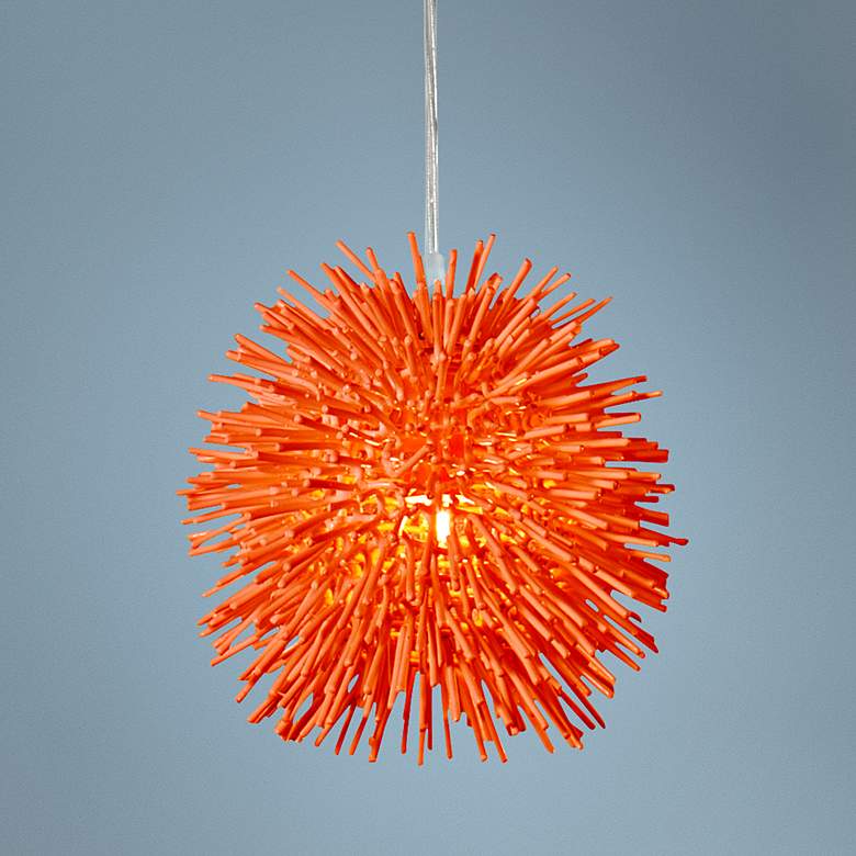 Image 1 Varaluz Urchin 6 1/4 inch Wide Electric Pumpkin Orange Mini Pendant