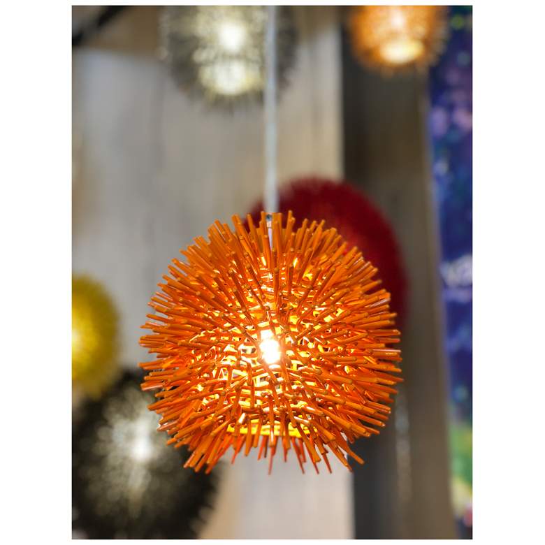 Image 4 Varaluz Urchin 6 1/4" Wide Electric Pumpkin Orange Mini Pendant more views