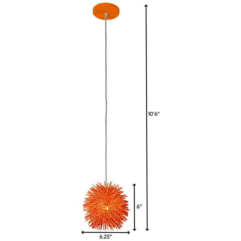 Image 5 Varaluz Urchin 6 1/4" Wide Electric Pumpkin Orange Mini Pendant more views