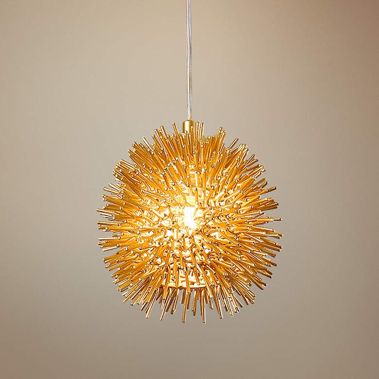 Image 1 Varaluz Urchin 6 1/4 inch Wide Gold Mini Pendant Light