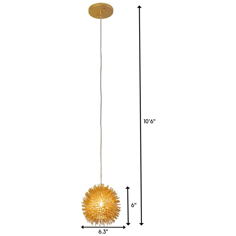 Image 6 Varaluz Urchin 6 1/4" Wide Gold Mini Pendant Light more views