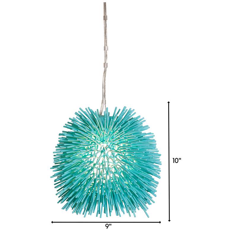 Image 4 Varaluz Urchin 9" Wide Aqua Velvet Mini Pendant Light more views