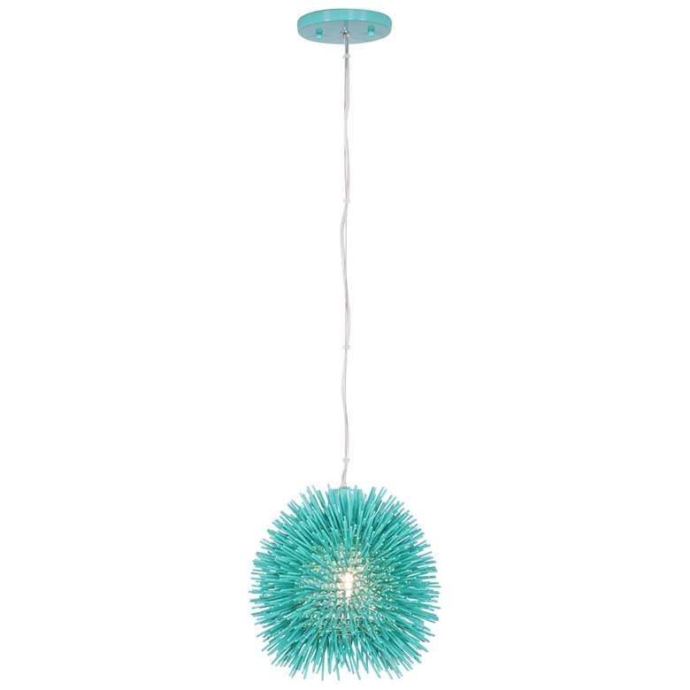 Image 5 Varaluz Urchin 9" Wide Aqua Velvet Mini Pendant Light more views